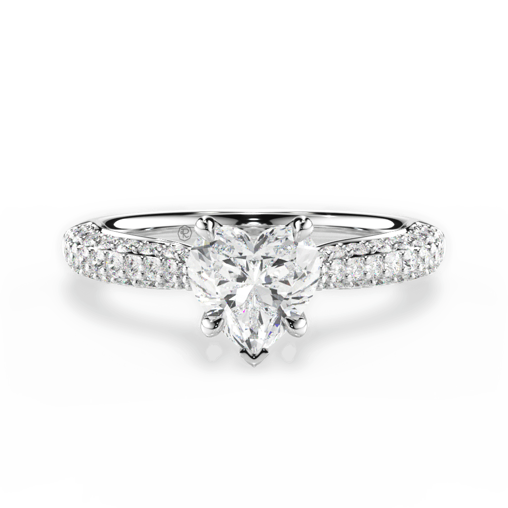 Kira Heart Cut Lab Grown Diamond 14Kt White Gold Engagement Ring