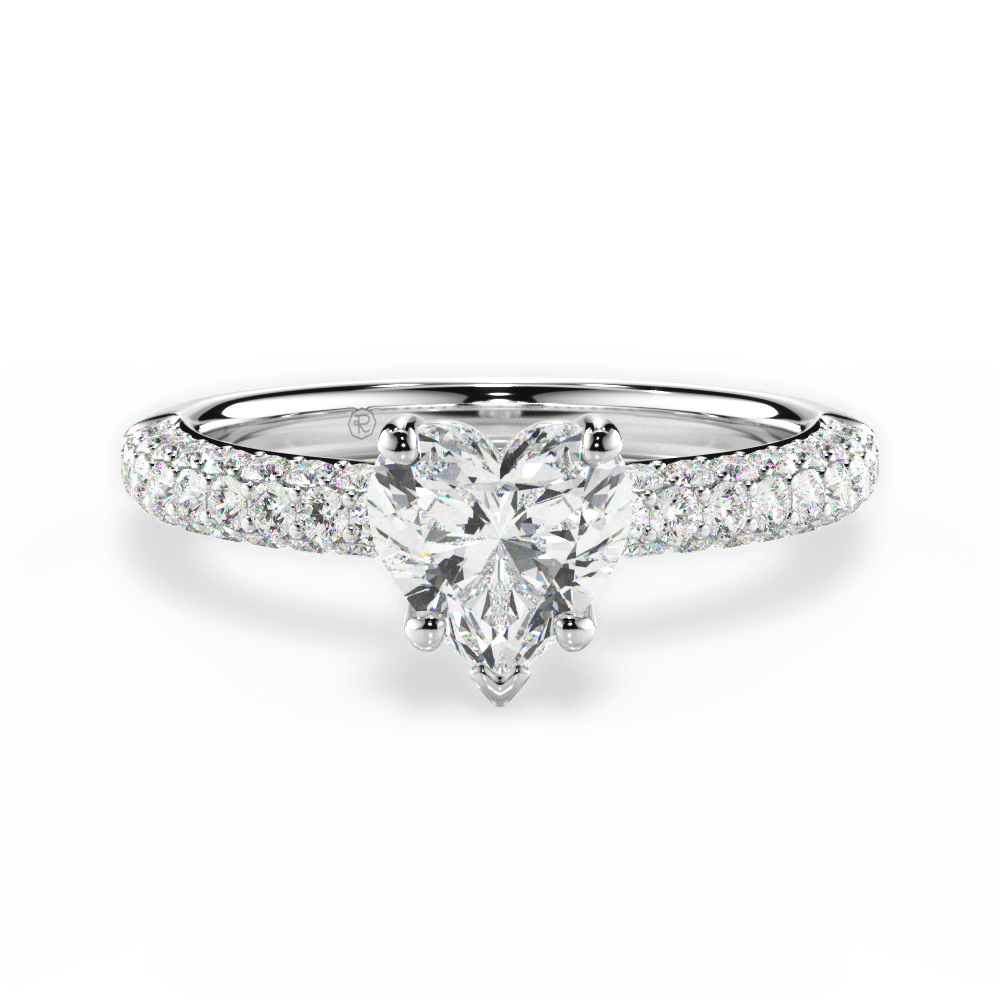 Kylie Heart Cut Lab Grown Diamond 14Kt White Gold Engagement Ring