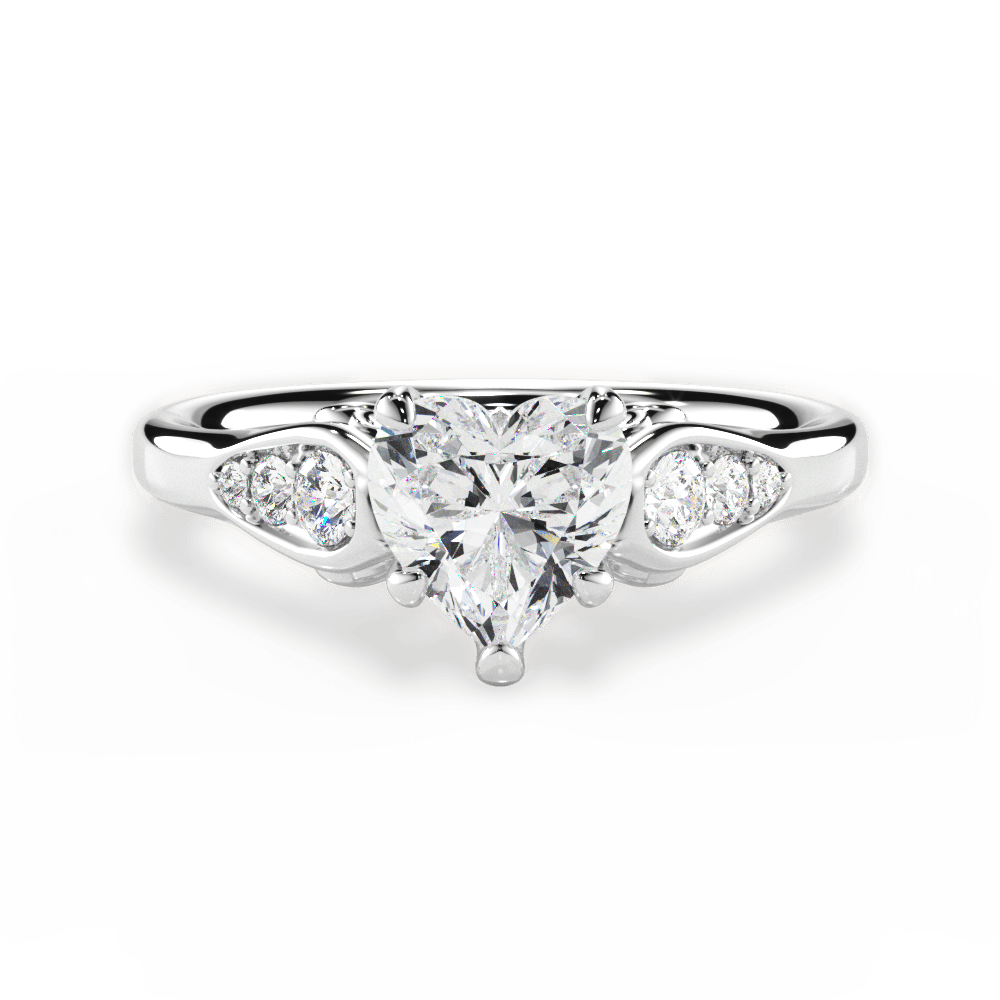 Cecilia Heart Cut Lab Grown Diamond 14Kt White Gold Engagement Ring