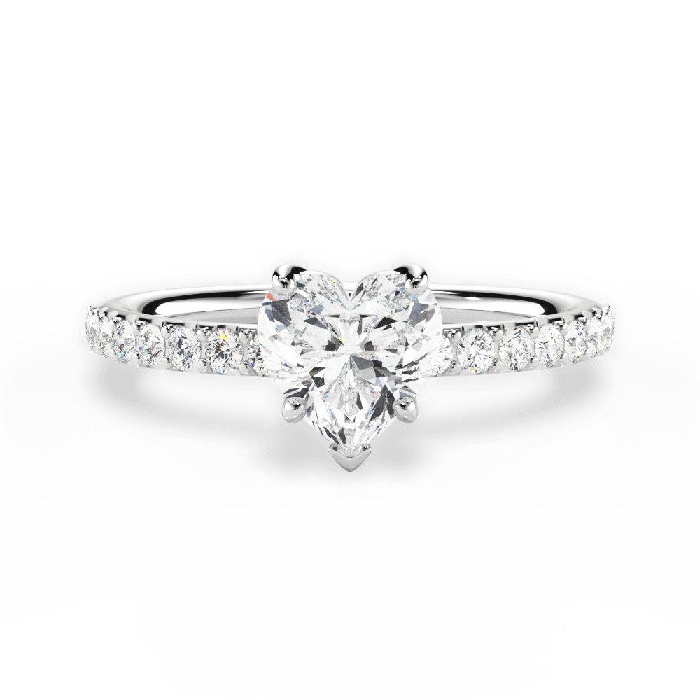 Elsie Heart Cut Lab Grown Diamond Platinum Engagement Ring