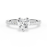 Elsie Heart Cut Lab Grown Diamond 18Kt White Gold Engagement Ring
