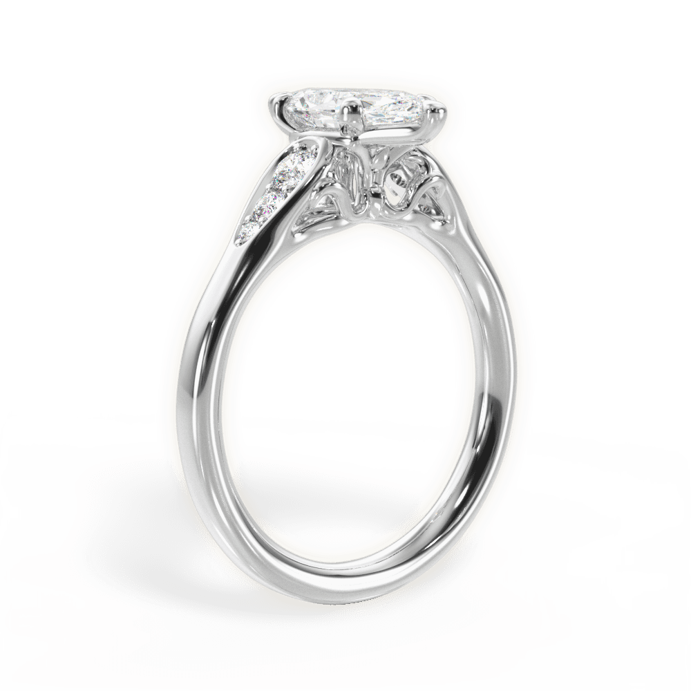 Cecilia Marquise Cut Lab Grown Diamond 14Kt White Gold Engagement Ring - View 4