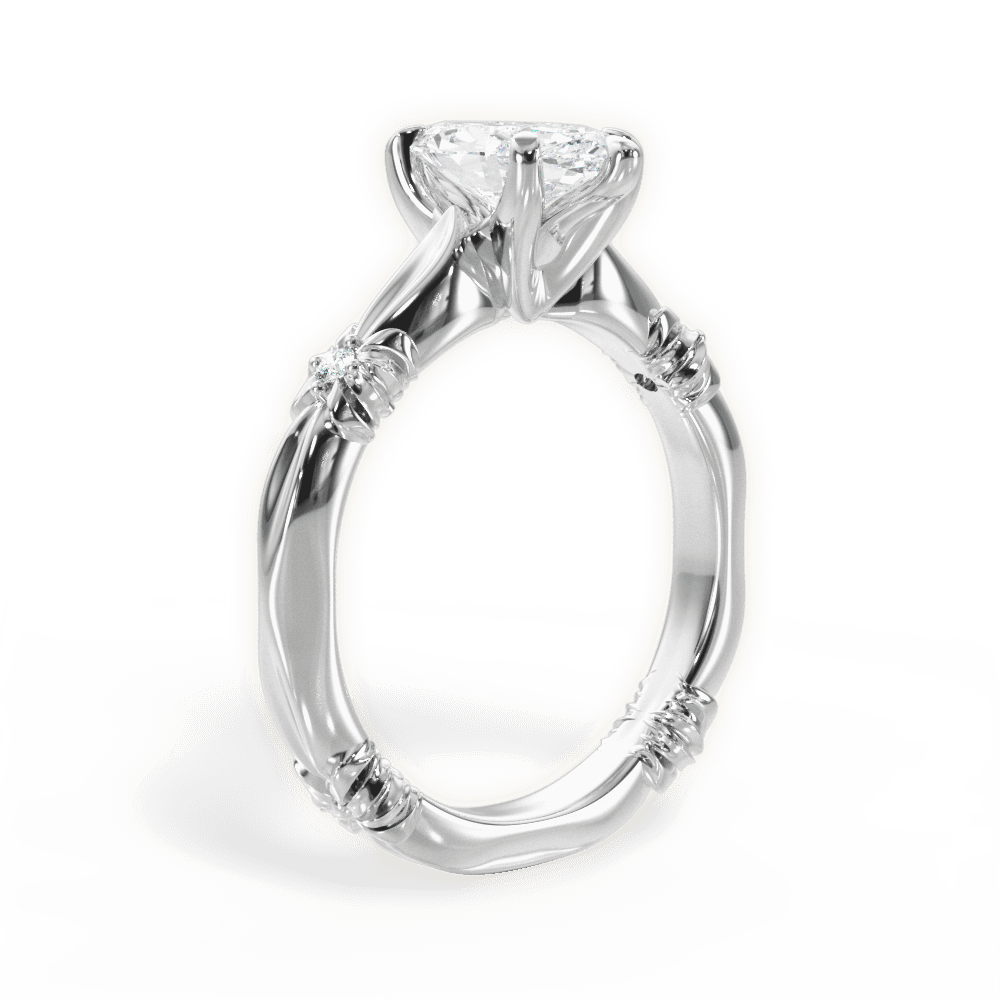 Claire Marquise Cut Lab Grown Diamond 14Kt White Gold Engagement Ring - View 4