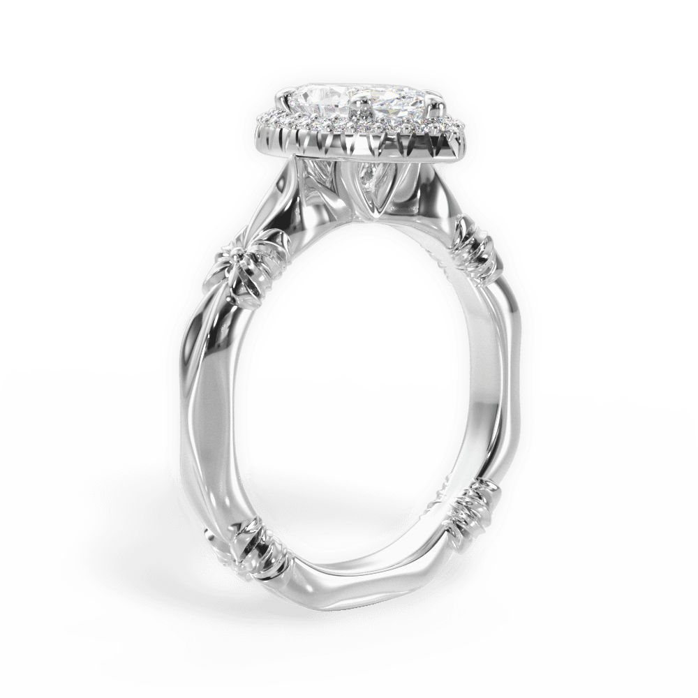 Erica Marquise Cut Lab Grown Diamond 14Kt White Gold Engagement Ring - View 3