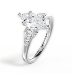 Cecilia Marquise Cut Lab Grown Diamond 18Kt White Gold Engagement Ring - View 3