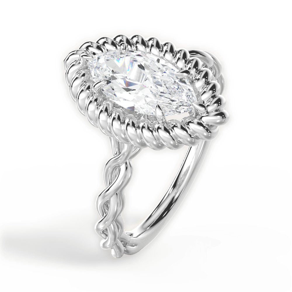 Belinda Marquise Cut Lab Grown Diamond 14Kt White Gold Engagement Ring - View 3