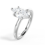 Angela Marquise Cut Lab Grown Diamond Platinum Engagement Ring - View 2