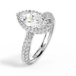 Lucy Marquise Cut Lab Grown Diamond 18Kt White Gold Engagement Ring - View 3