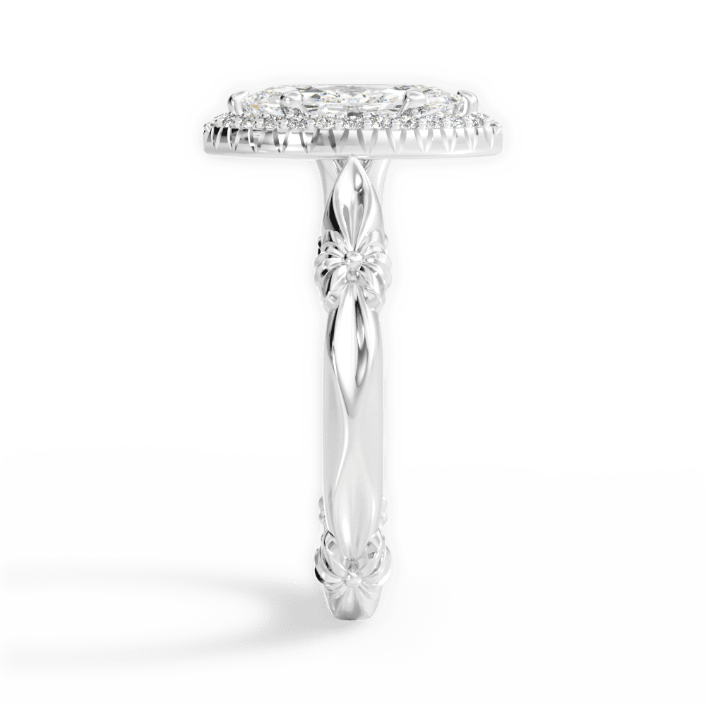 Erica Marquise Cut Lab Grown Diamond Platinum Engagement Ring - View 2