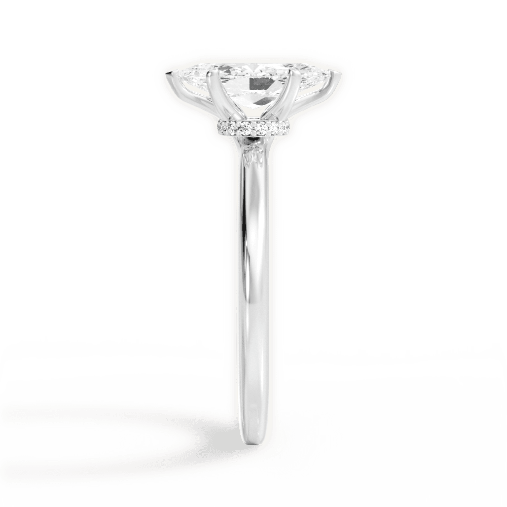 Cara Marquise Cut Lab Grown Diamond 14Kt White Gold Engagement Ring - View 4