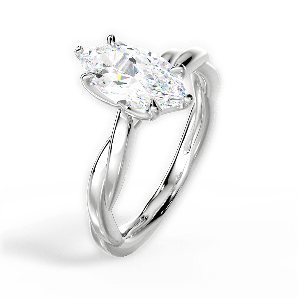 Bianca Marquise Cut Lab Grown Diamond Platinum Engagement Ring - View 2