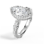 Erica Marquise Cut Lab Grown Diamond 14Kt White Gold Engagement Ring - View 4