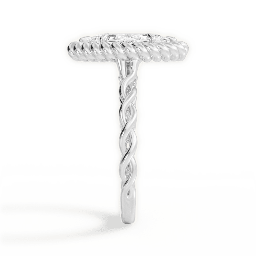 Belinda Marquise Cut Lab Grown Diamond Platinum Engagement Ring - View 4