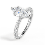 Kristen Marquise Cut Lab Grown Diamond Platinum Engagement Ring - View 3