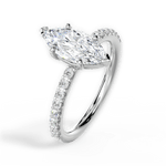 Elsie Marquise Cut Lab Grown Diamond Platinum Engagement Ring - View 4