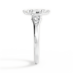 Cecilia Marquise Cut Lab Grown Diamond 14Kt White Gold Engagement Ring - View 2