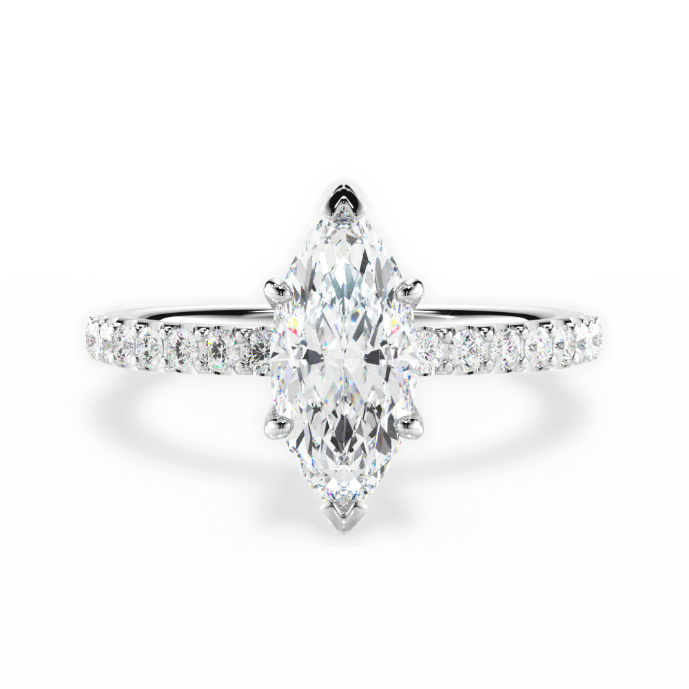 Elsie Marquise Cut Lab Grown Diamond 14Kt White Gold Engagement Ring