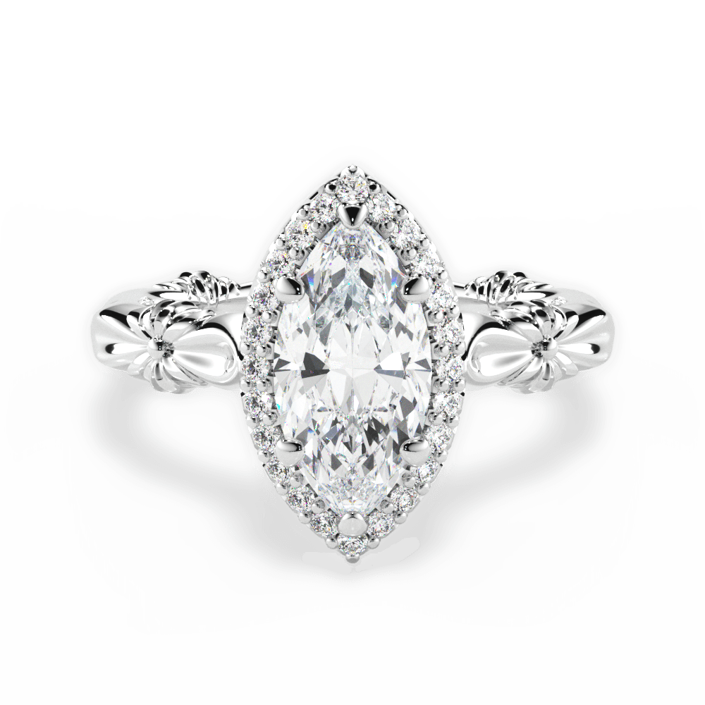 Erica Marquise Cut Lab Grown Diamond Platinum Engagement Ring