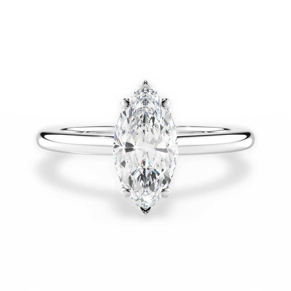Brianna Marquise Cut Lab Grown Diamond 18Kt White Gold Engagement Ring