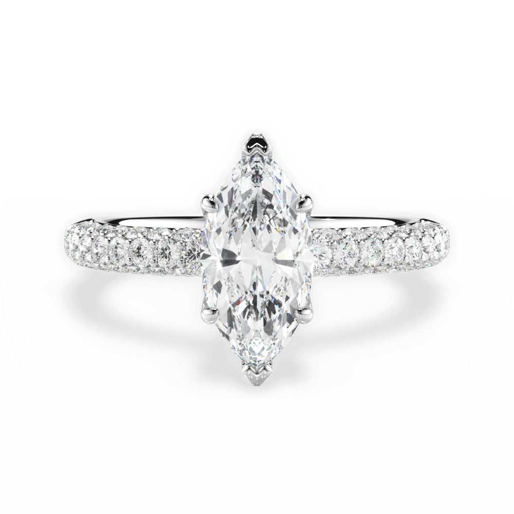 Kylie Marquise Cut Lab Grown Diamond Platinum Engagement Ring