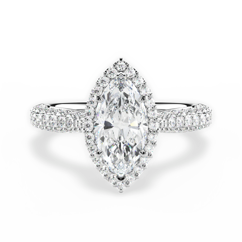 Lucy Marquise Cut Lab Grown Diamond 18Kt White Gold Engagement Ring