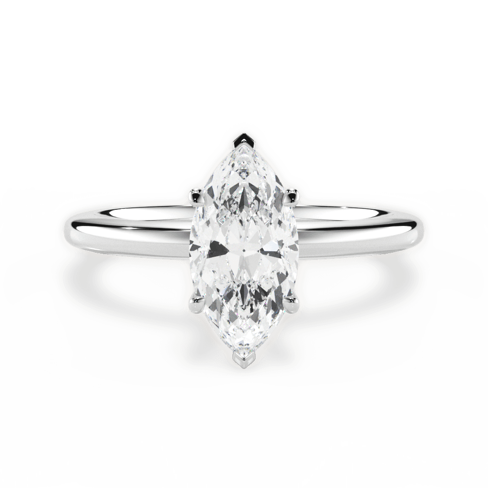 Cara Marquise Cut Lab Grown Diamond 14Kt White Gold Engagement Ring