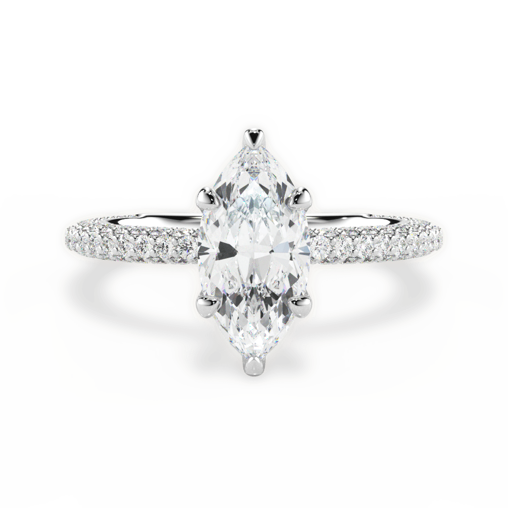 Kristen Marquise Cut Lab Grown Diamond 18Kt White Gold Engagement Ring
