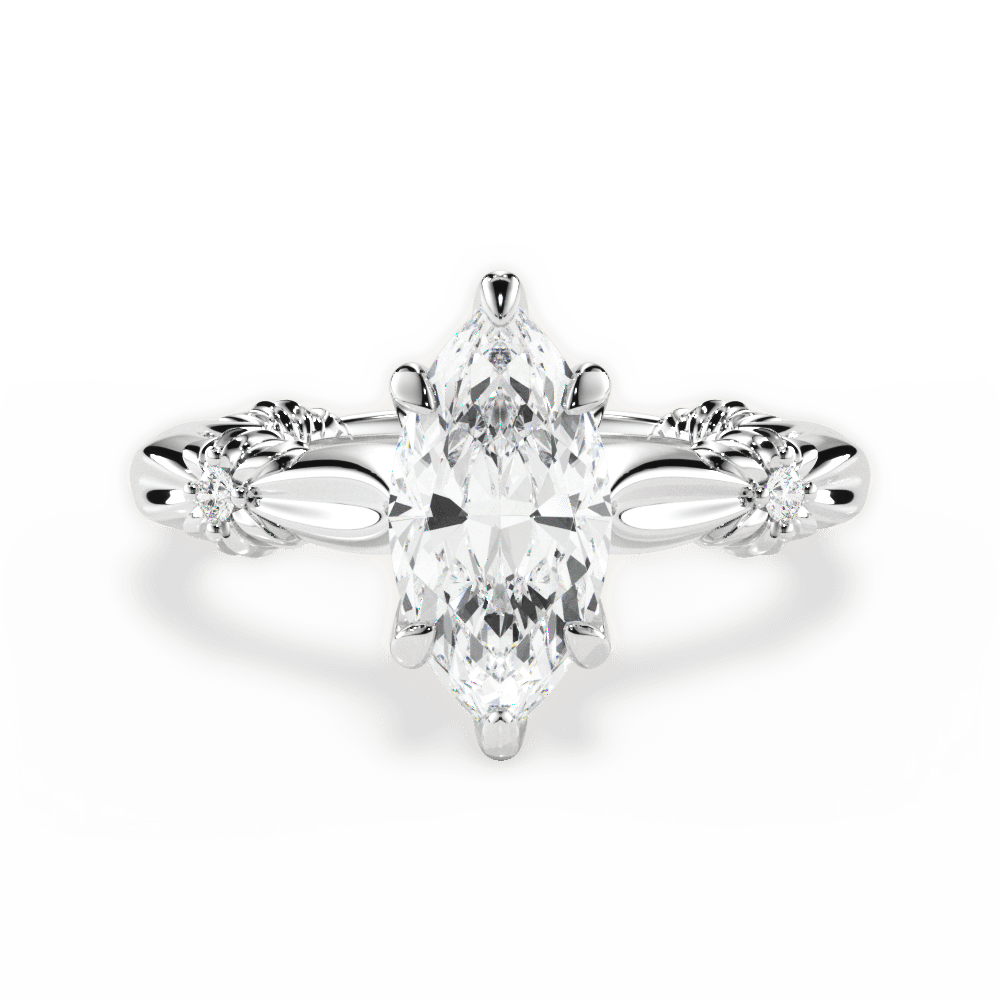 Claire Marquise Cut Lab Grown Diamond 14Kt White Gold Engagement Ring