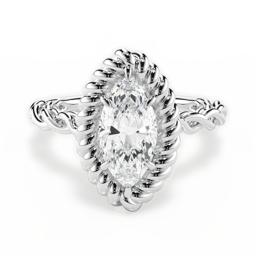 Belinda Marquise Cut Lab Grown Diamond Platinum Engagement Ring