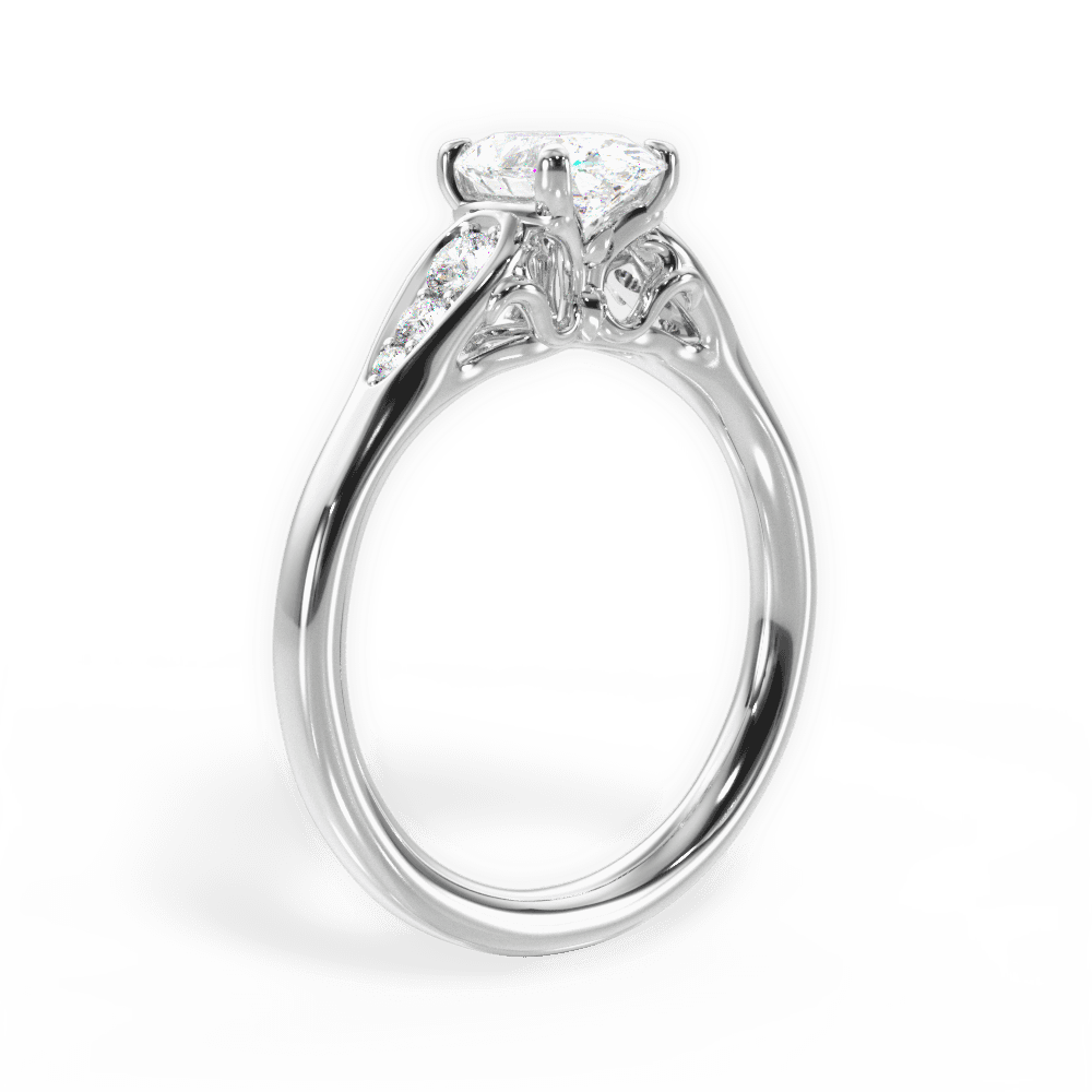 Cecilia Oval Cut Lab Grown Diamond 18Kt White Gold Engagement Ring - View 2