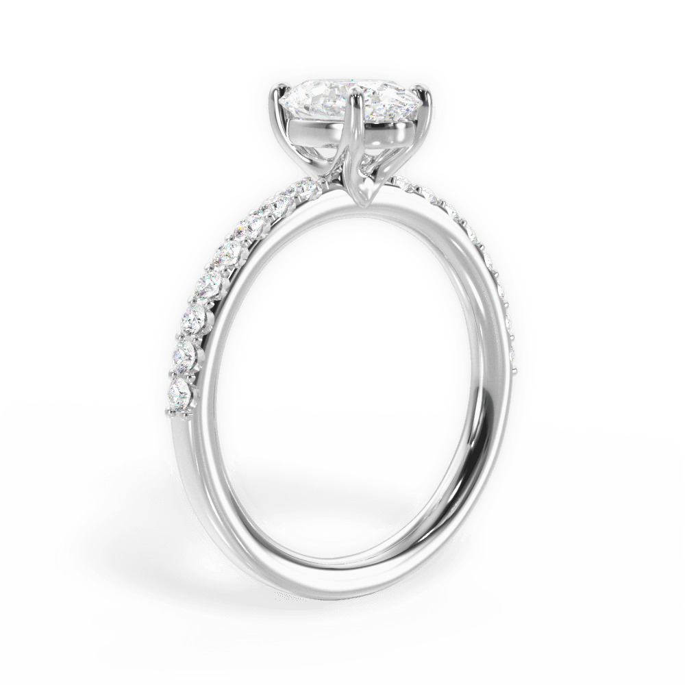 Elsie Oval Cut Lab Grown Diamond 18Kt White Gold Engagement Ring - View 3
