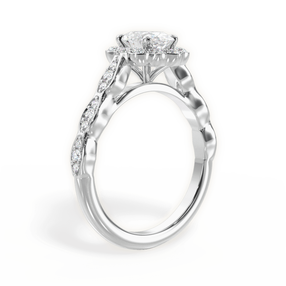 Jane Oval Cut Lab Grown Diamond 14Kt White Gold Engagement Ring - View 4