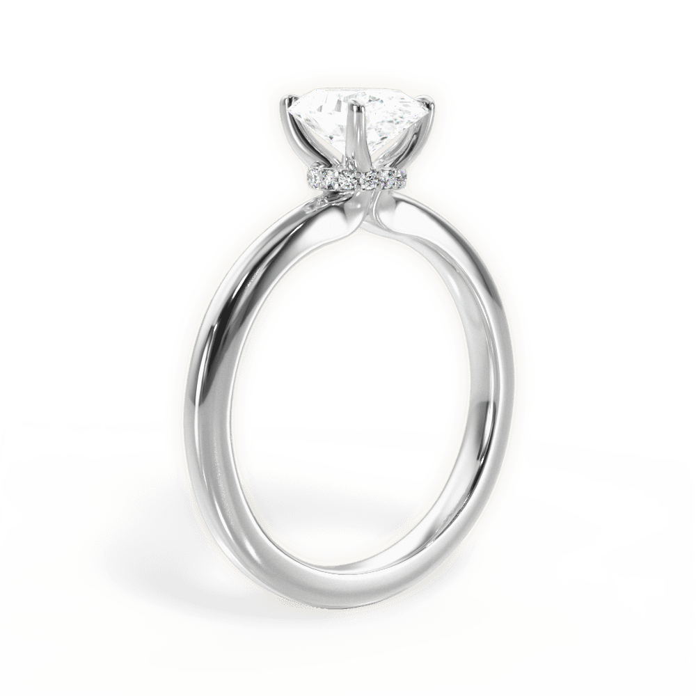 Cara Oval Cut Lab Grown Diamond 14Kt White Gold Engagement Ring - View 3