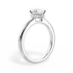 Brianna Oval Cut Lab Grown Diamond 18Kt White Gold Engagement Ring - View 4