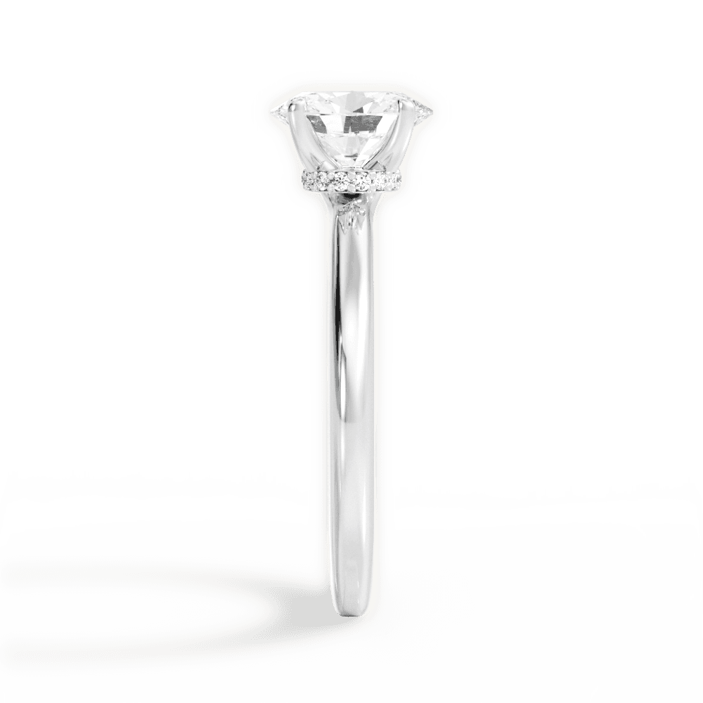 Cara Oval Cut Lab Grown Diamond 18Kt White Gold Engagement Ring - View 4