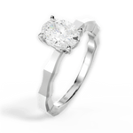 Aaliyah Oval Cut Lab Grown Diamond 14Kt White Gold Engagement Ring - View 3