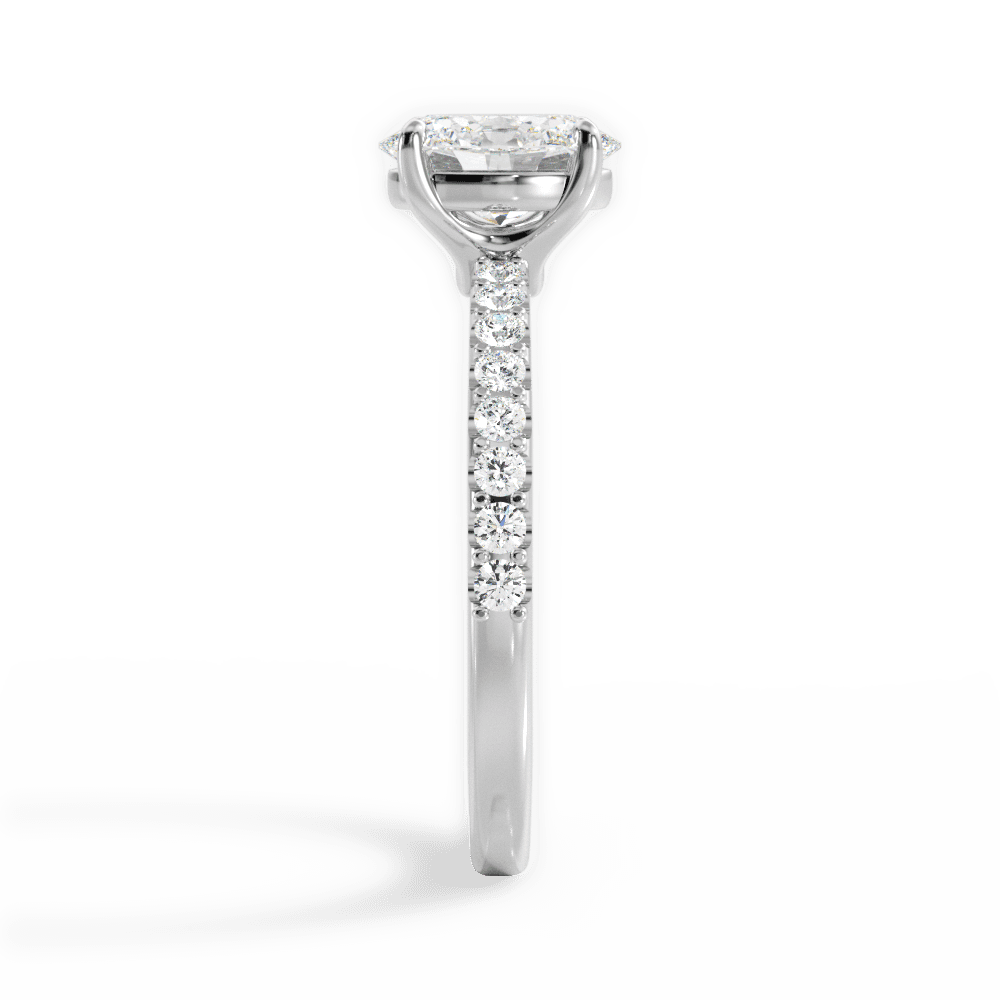 Elsie Oval Cut Lab Grown Diamond 18Kt White Gold Engagement Ring - View 2