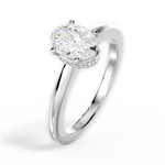 Brianna Oval Cut Lab Grown Diamond 14Kt White Gold Engagement Ring - View 2