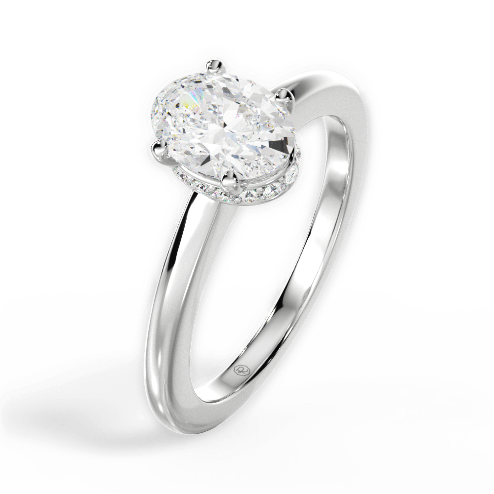 Brianna Oval Cut Lab Grown Diamond 18Kt White Gold Engagement Ring - View 2