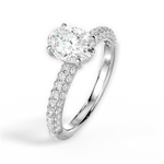 Kylie Oval Cut Lab Grown Diamond 14Kt White Gold Engagement Ring - View 3