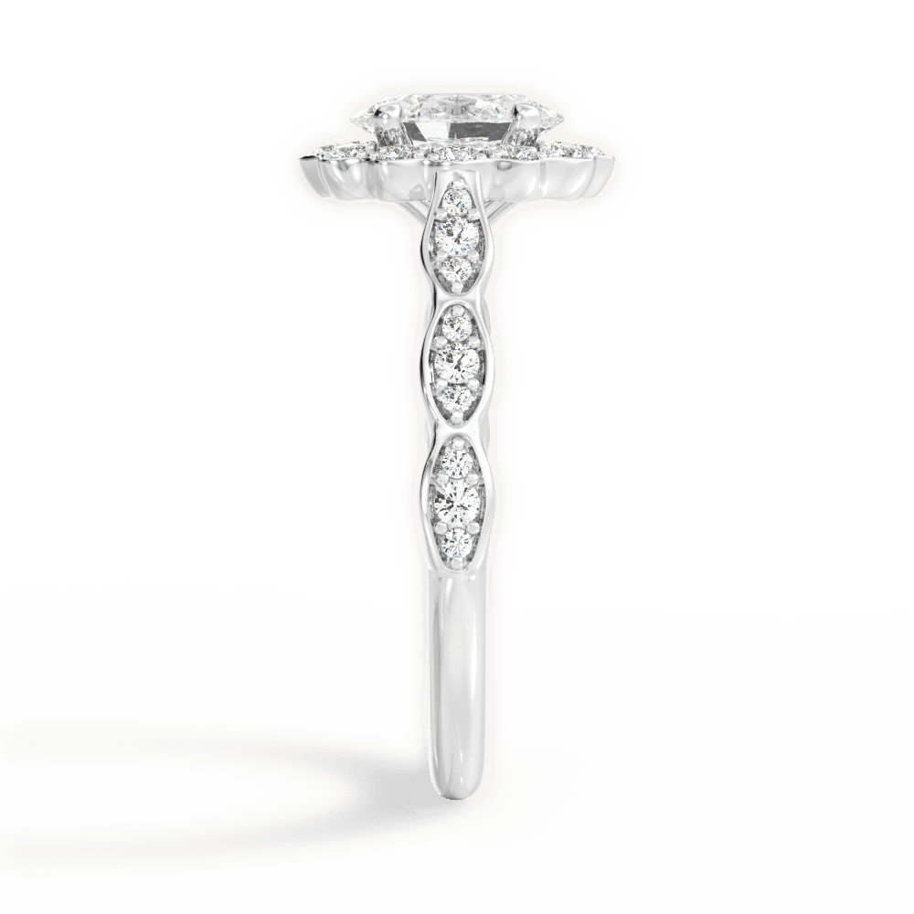 Jane Oval Cut Lab Grown Diamond 14Kt White Gold Engagement Ring - View 2