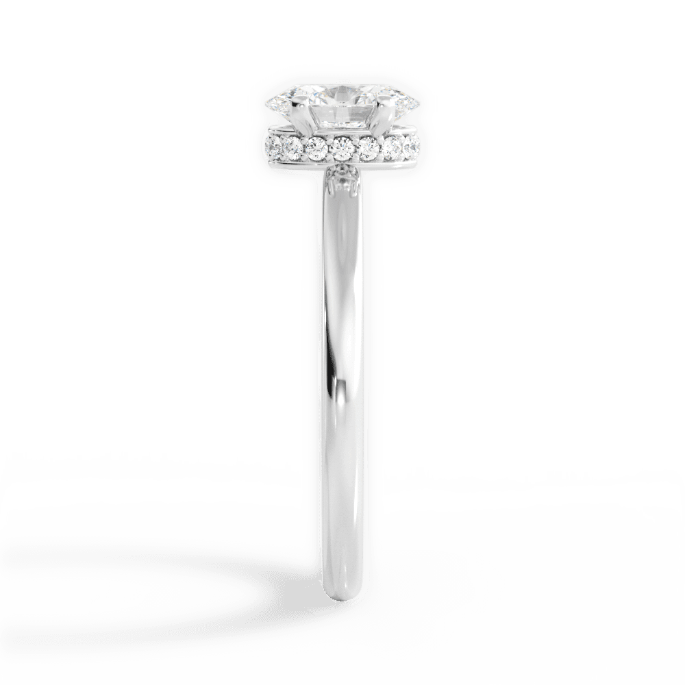 Brianna Oval Cut Lab Grown Diamond 14Kt White Gold Engagement Ring - View 3