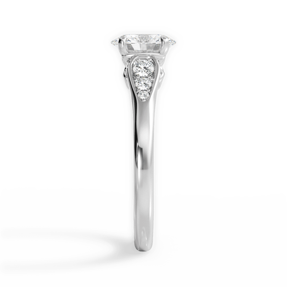 Cecilia Oval Cut Lab Grown Diamond 18Kt White Gold Engagement Ring - View 3