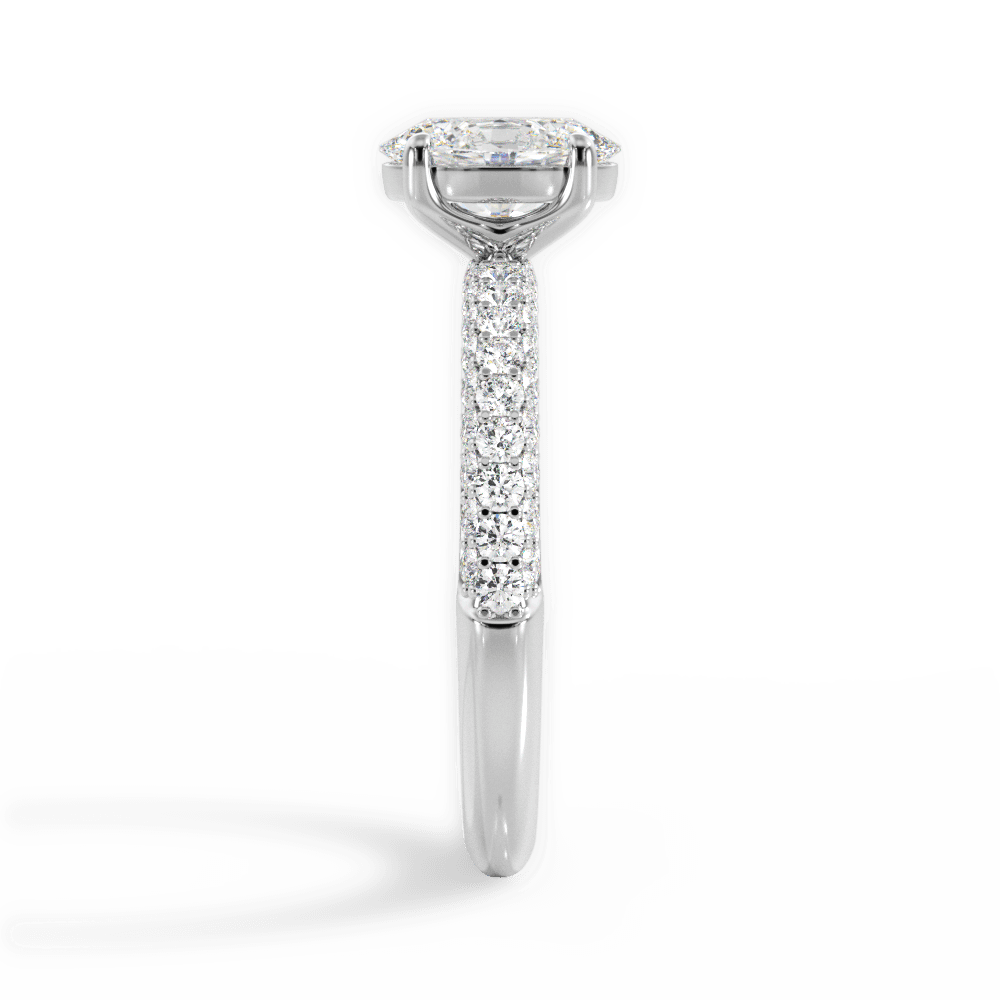 Kylie Oval Cut Lab Grown Diamond Platinum Engagement Ring - View 4