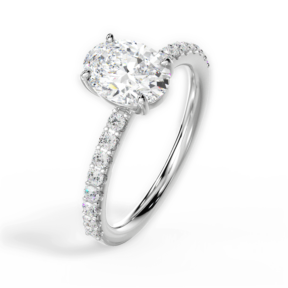 Elsie Oval Cut Lab Grown Diamond Platinum Engagement Ring - View 4