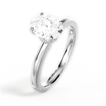 Cara Oval Cut Lab Grown Diamond Platinum Engagement Ring - View 2