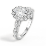 Jane Oval Cut Lab Grown Diamond 18Kt White Gold Engagement Ring - View 3