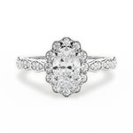 Jane Oval Cut Lab Grown Diamond Platinum Engagement Ring