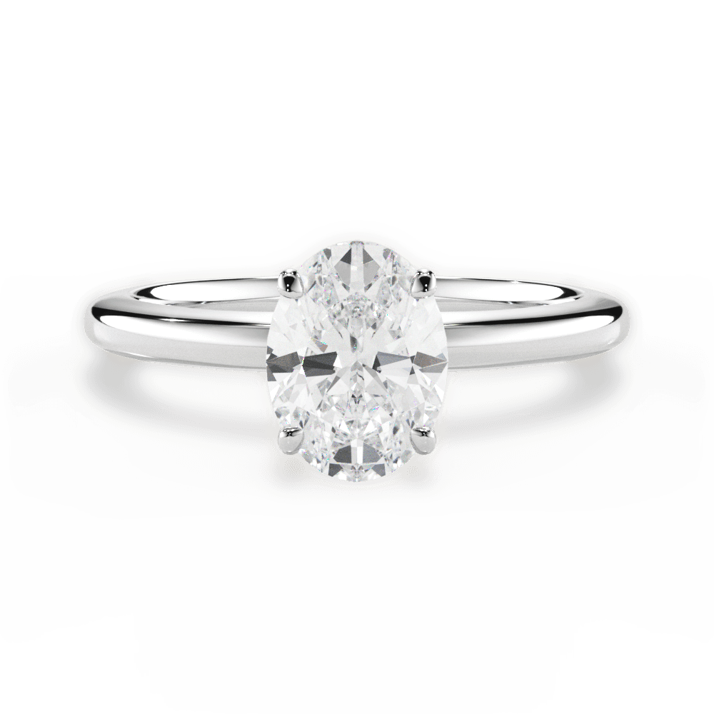 Cara Oval Cut Lab Grown Diamond Platinum Engagement Ring