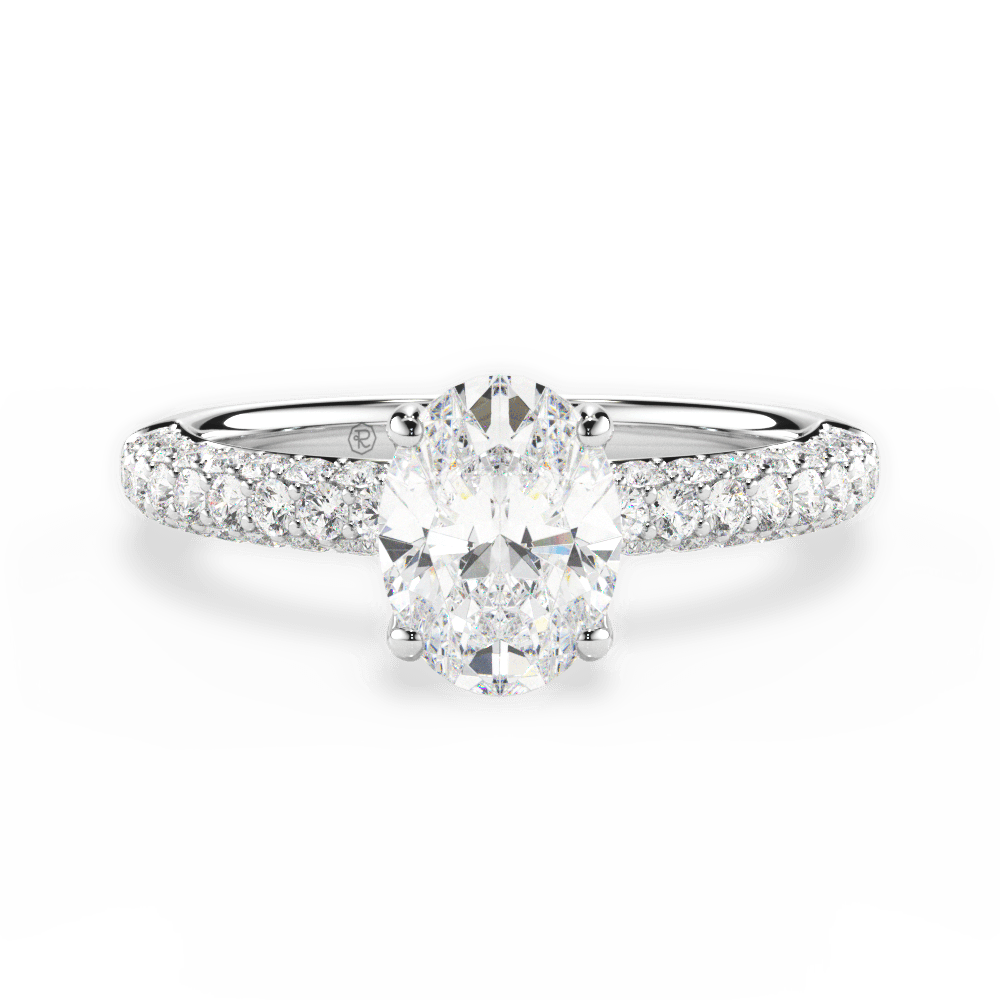 Kylie Oval Cut Lab Grown Diamond 14Kt White Gold Engagement Ring